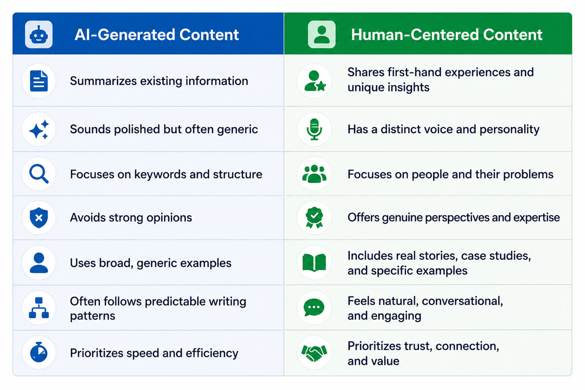 Human Written vs. AI Written Content